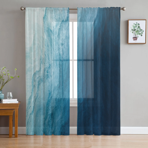 Ocean budget sheer curtains