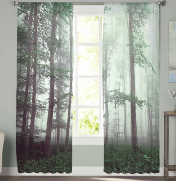 Jungle themed premium sheer curtains