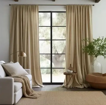 Beige budget opaque curtains