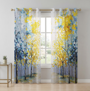 Trees themed premium sheer curtains