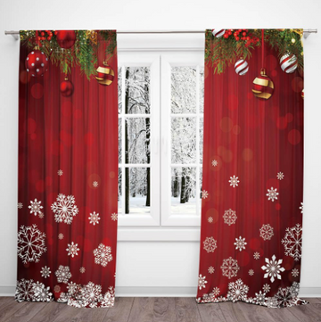 Christmas premium opaque curtains