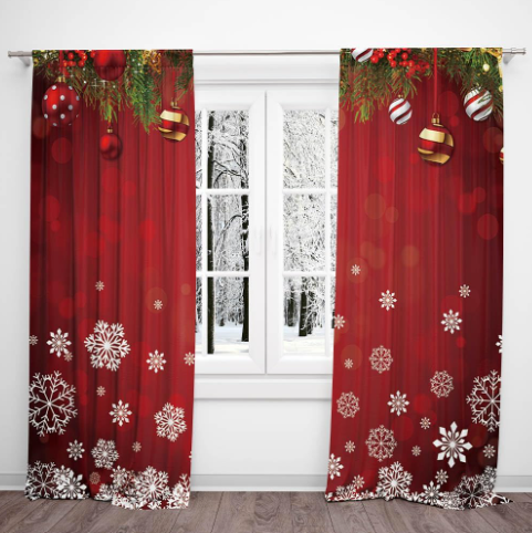 Christmas premium opaque curtains