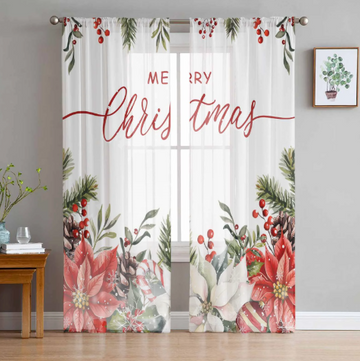 Merry christmas budget sheer curtains