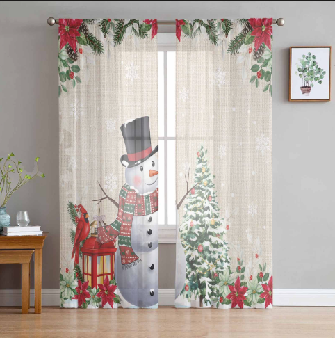 Christmas budget sheer curtains