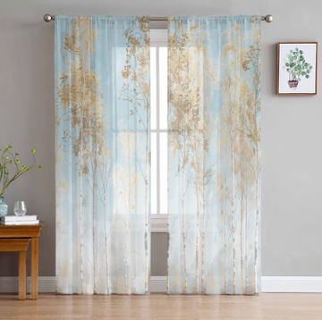 Light blue premium sheer curtains