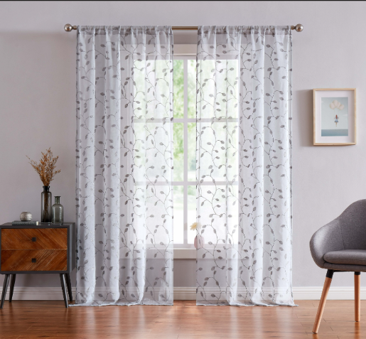 Ivory budget sheer curtains