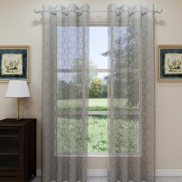 Light gray premium sheer curtains