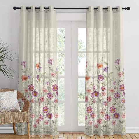 Off-white premium sheer curtains