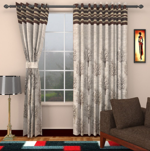 Beige tree premium opaque curtains