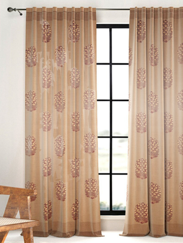 Light brown premium sheer curtains