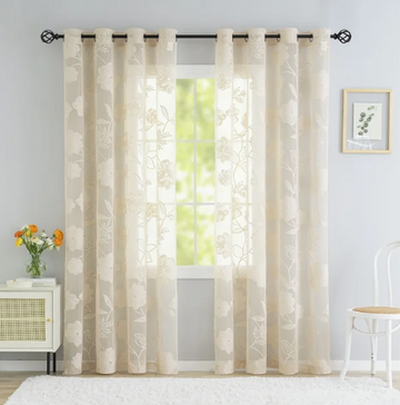 White budget sheer curtains