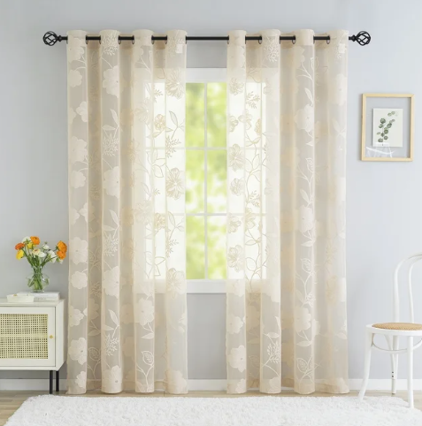 White budget sheer curtains