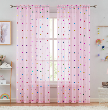 Cotton candy budget sheer curtains