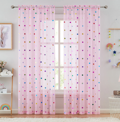 Cotton candy budget sheer curtains