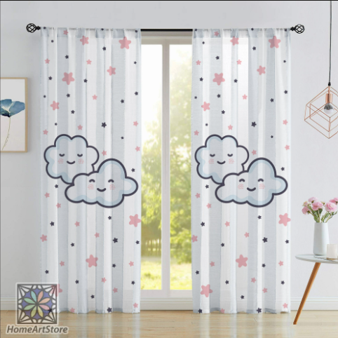 Clouds premium sheer curtains
