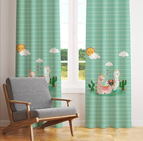 Pastel green budget opaque curtains