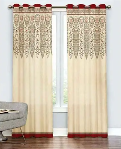 Beige bohemian premium opaque curtains