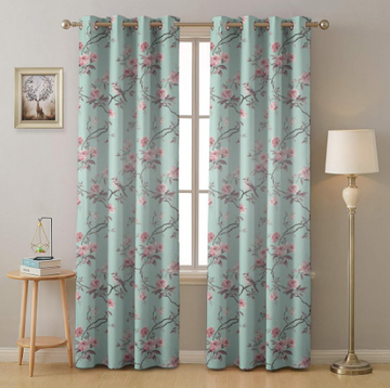 Pastel blue budget opaque curtains