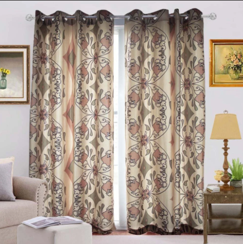 Warm beige premium opaque curtains