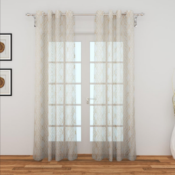 Zigzag printed premium sheer curtains