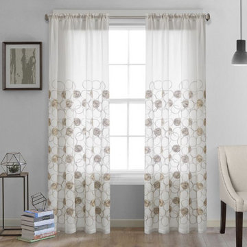 Geometric budget sheer curtains