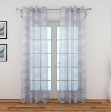 Blue abstract premium sheer curtains