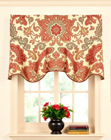 Orange printed valances