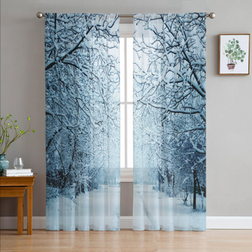 Winter themed premium opaque curtains